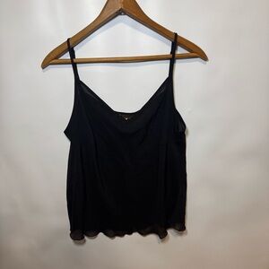 Notations Women's Medium Black Sheer Tank Top Cami Layering Y2K Minimalist